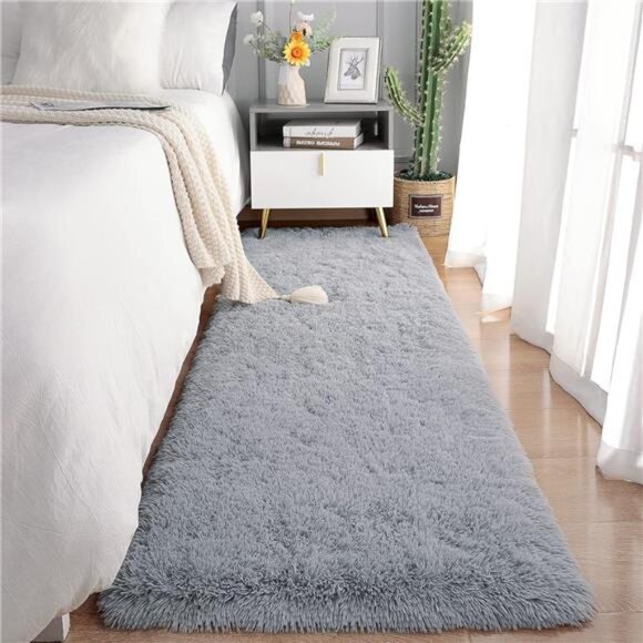 Soft Runner Rugs for Bedroom Living Room Plush Fluffy Rug 2x6 Feet, Shag Furry - Picture 1 of 7